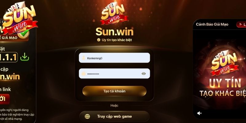 Trình tự đăng ký Sunwin gọn nhẹ ba bước
